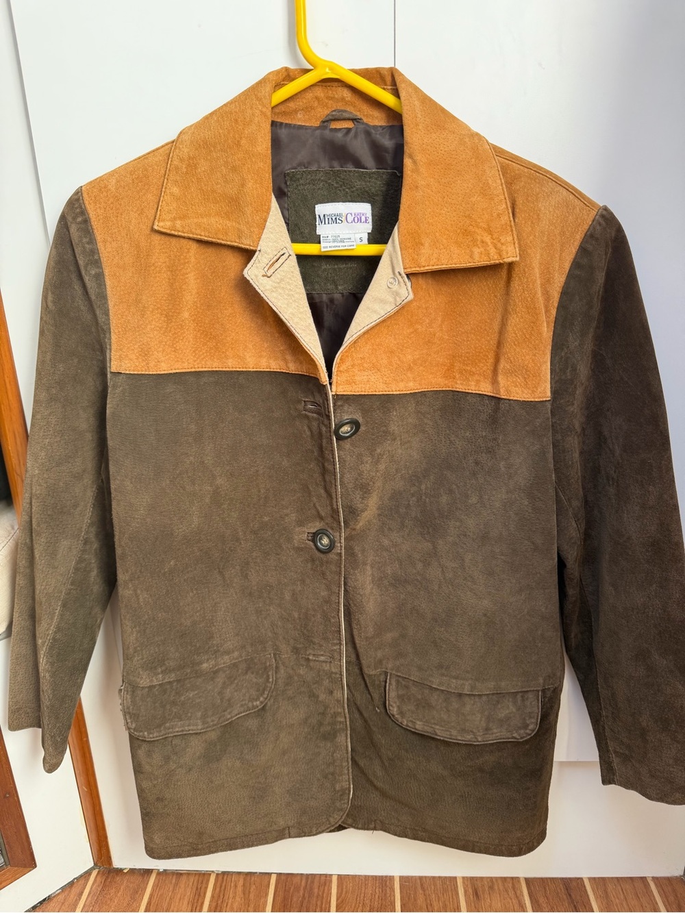 Michael Mims Kathy Cole Women's Small Two-Toned Brown Leather Lined Jacket Coat